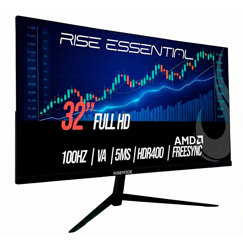 Monitor Gamer Curvo Rise Mode Essential 32", Full HD, 100Hz, IPS, FreeSync, HDR 400, HDMI e VGA, Preto - RM-MOG-32C100FH-B Monitor Gamer Curvo Rise Mode Essential 32", Full HD, 100Hz, IPS, FreeSync, HDR 400, HDMI e VGA, Preto - RM-MOG-32C100FH-B