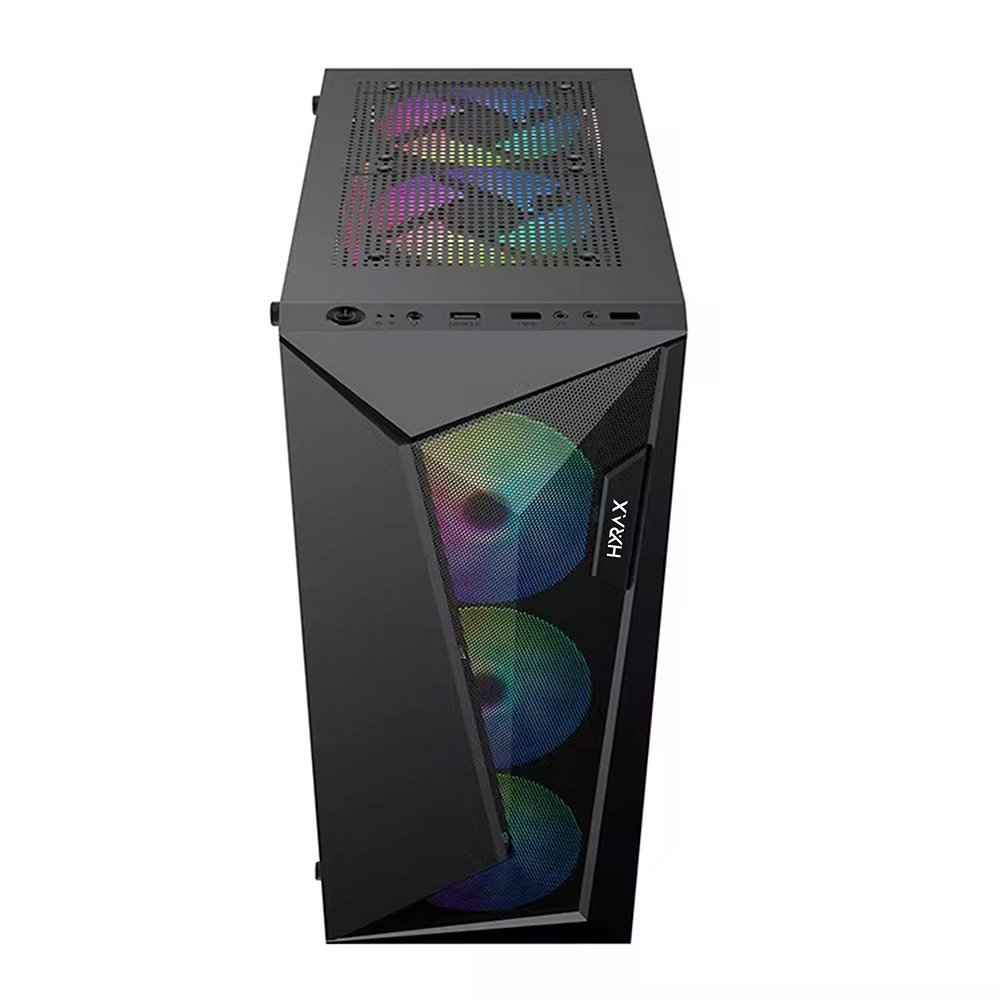 Gabinete Gamer Hyrax Tower HGB215, Mid Tower, Atx, Lateral Em Vidro Temperado, Preto - HGB215B