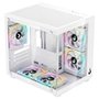 Gabinete Gamer Rise Mode Galaxy Glass X Mini, M-ATX, Lateral e Frontal em Vidro Temperado, Branco - RM-GA-GGXN-FW