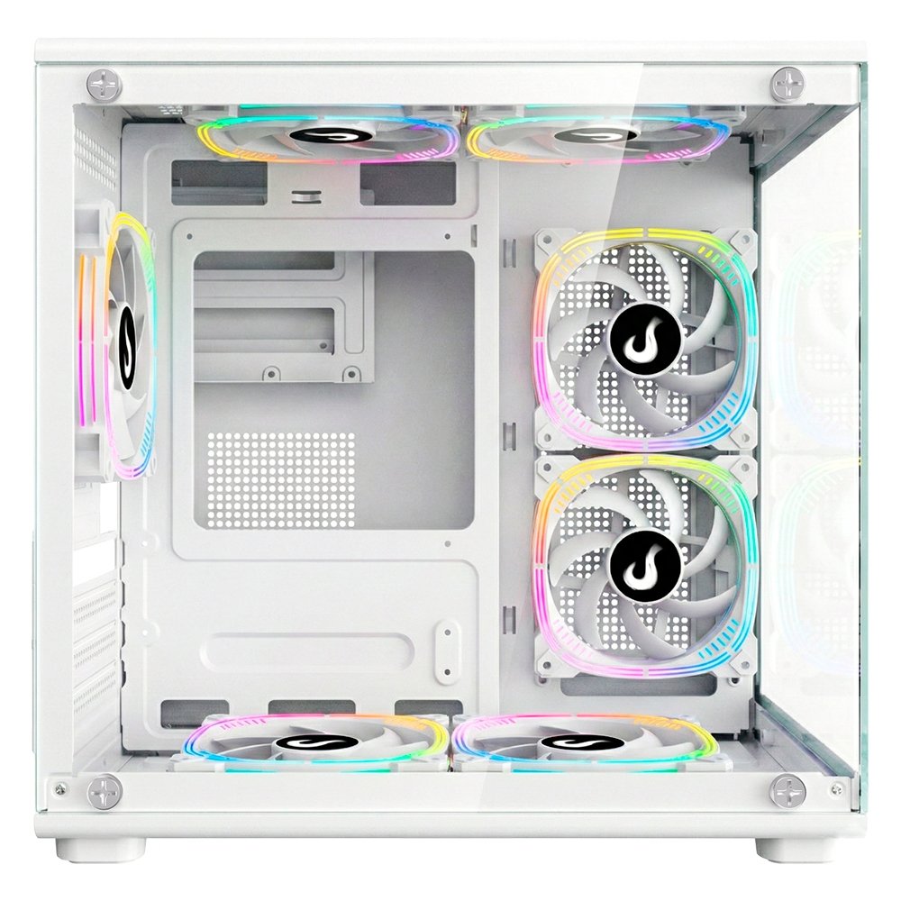 Gabinete Gamer Rise Mode Galaxy Glass X Mini, M-ATX, Lateral e Frontal em Vidro Temperado, Branco - RM-GA-GGXN-FW