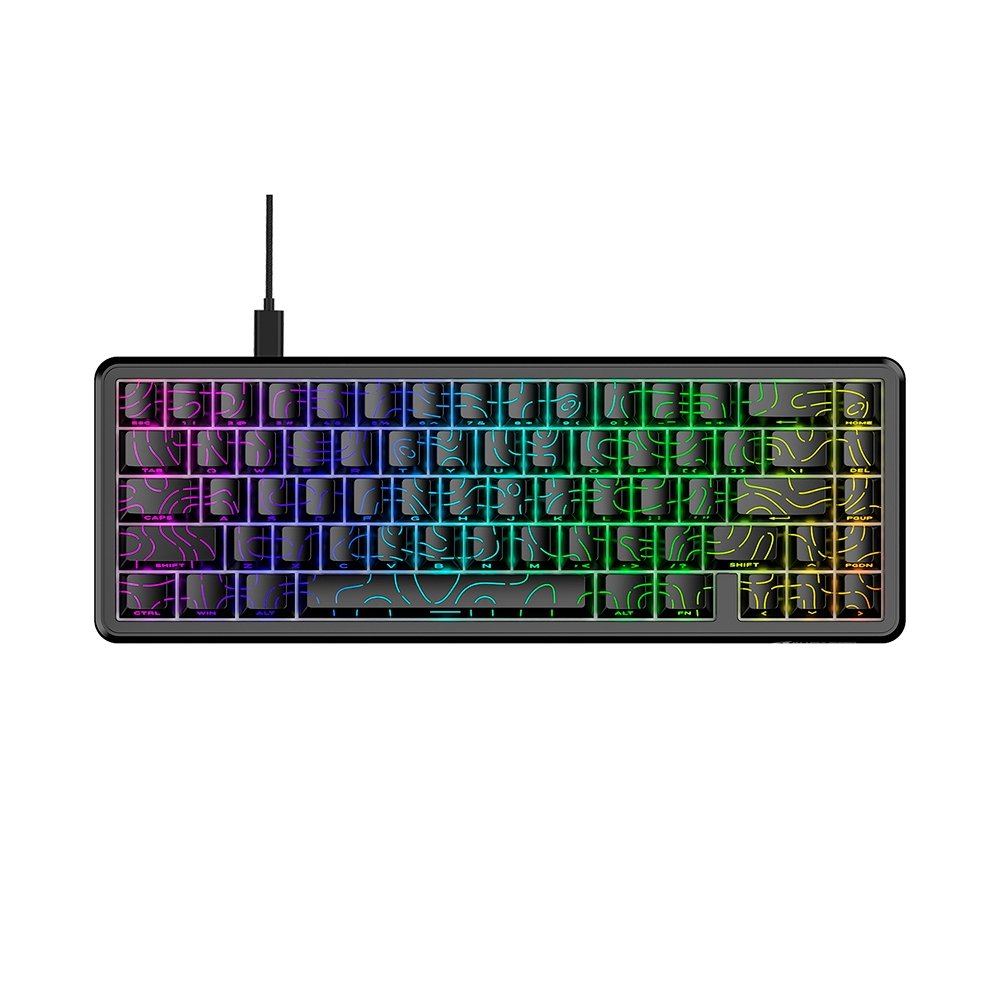 Teclado Magnético Gamer Attack Shark X65 HE, Rapid Trigger, 8000Hz, 0.01mm, Contour Line, Preto e Cinza - AS-X65HE-CL Teclado Magnético Gamer Attack Shark X65 HE, Rapid Trigger, 8000Hz, 0.01mm, Contour Line, Preto e Cinza - AS-X65HE-CL