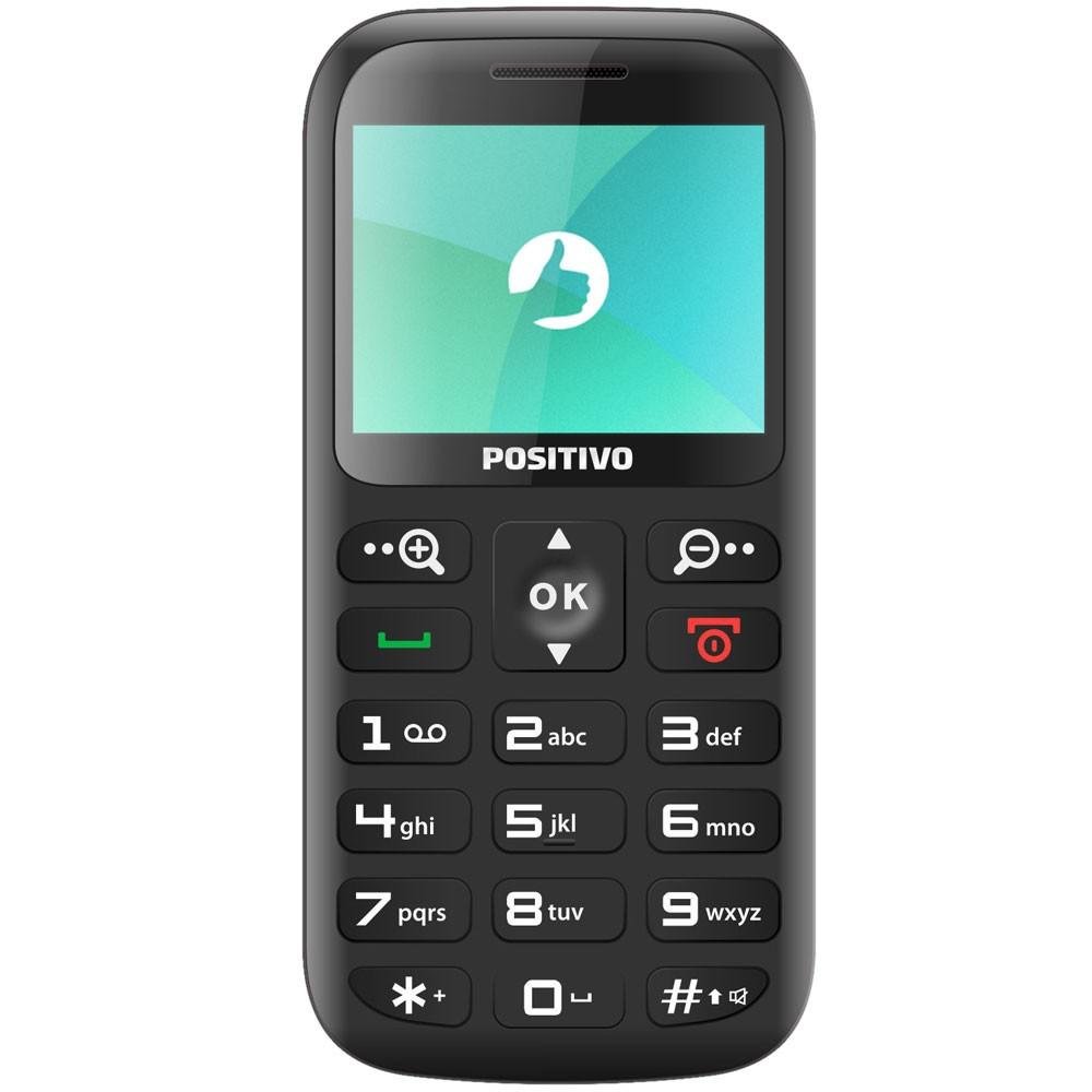 Celular Positivo P65, Tela 2.3´, Câmera com Flash, Rádio FM, Botão SOS, Dual Chip, Desbloqueado - Preto Celular Positivo P65, Tela 2.3´, Câmera com Flash, Rádio FM, Botão SOS, Dual Chip, Desbloqueado - Preto