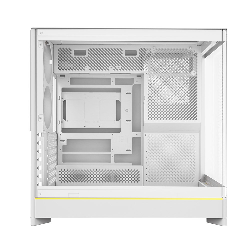Gabinete Gamer Montech HS02, Mid-Tower, ATX, Vidro Temperado, Sem FANs, Branco - HS02WH Gabinete Gamer Montech HS02, Mid-Tower, ATX, Vidro Temperado, Sem FANs, Branco - HS02WH