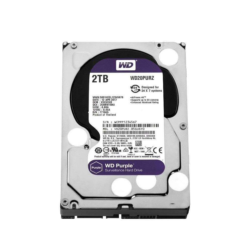 HDD 2TB Sata III 3,5" 5400Rpm 64MB, WD PURPLE WD23PURZ