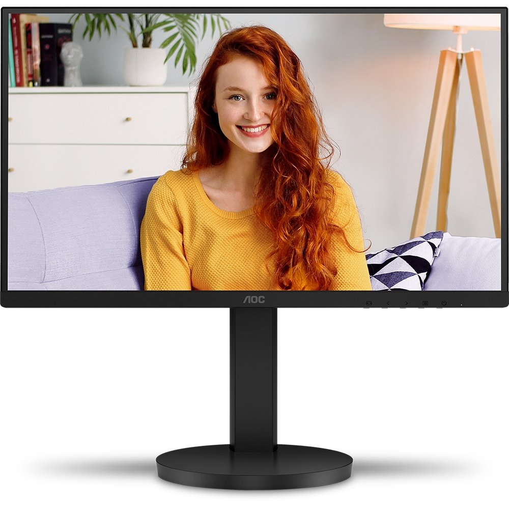 Monitor AOC 22", Full HD, 75Hz, VA, HDMI e VGA, Ângulo Ajustável, Altura Ajustável, Preto - 22B3HMF