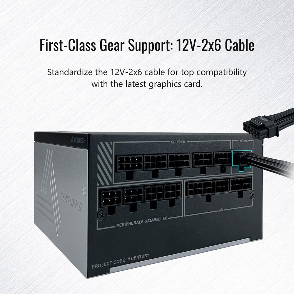 パソコン MONTECH CENTURY II 1200W Fonte Montech Century II 1200W ATX 3.1 | KaBuM!