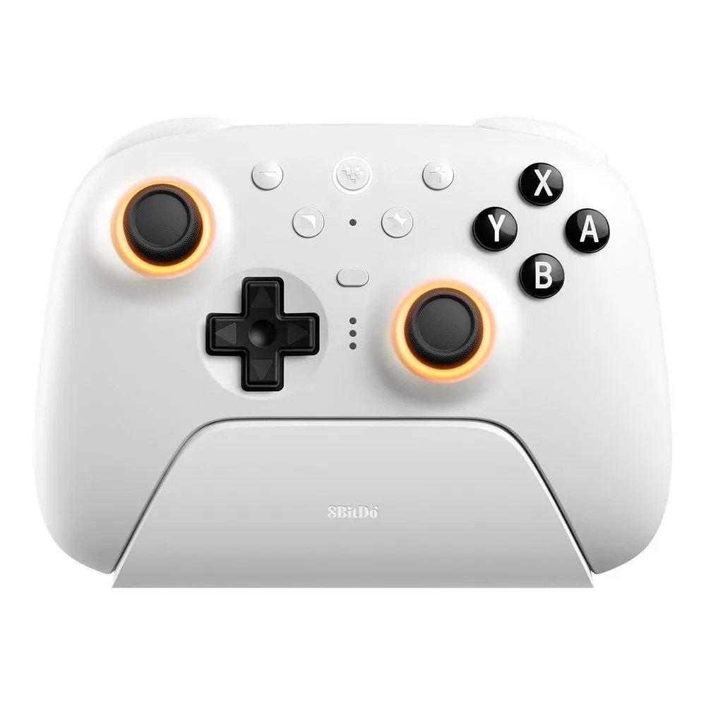 Controle Wireless 8BitDo Ultimate 2, Efeito Hall, Bluetooth, com Dock, p/ Switch, PC e Mobile, Branco - 80ND01