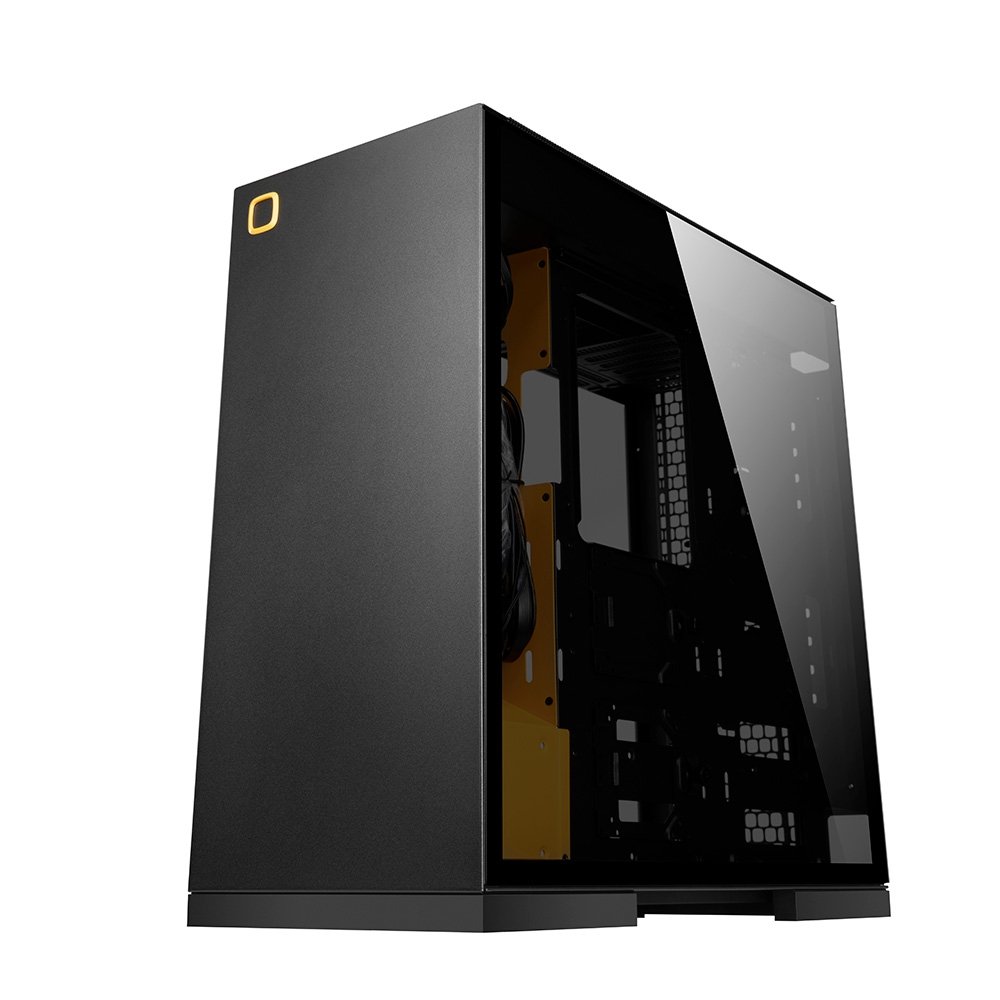 Gabinete Gamer Geometric Future Model 8 Lohan, Mini Tower, ITX, Lateral em Vidro, Preto e Amarelo - GEO-M8-LOB