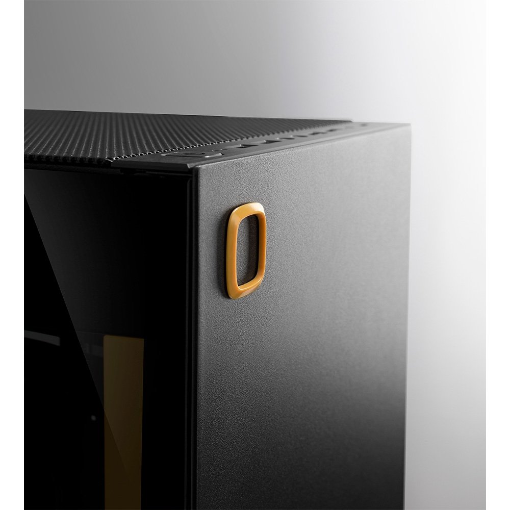 Gabinete Gamer Geometric Future Model 8 Lohan, Mini Tower, ITX, Lateral em Vidro, Preto e Amarelo - GEO-M8-LOB