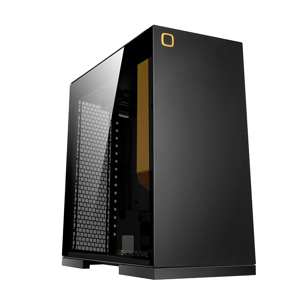 Gabinete Gamer Geometric Future Model 8 Lohan, Mini Tower, ITX, Lateral em Vidro, Preto e Amarelo - GEO-M8-LOB