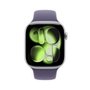 Apple Watch Series 11 GPS, Caixa Prateada de Alumínio de 46 mm, Pulseira esportiva roxo-névoa, Tamanho M/G - MEVA4AM/A