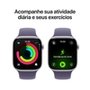 Apple Watch Series 11 GPS, Caixa Prateada de Alumínio de 46 mm, Pulseira esportiva roxo-névoa, Tamanho M/G - MEVA4AM/A