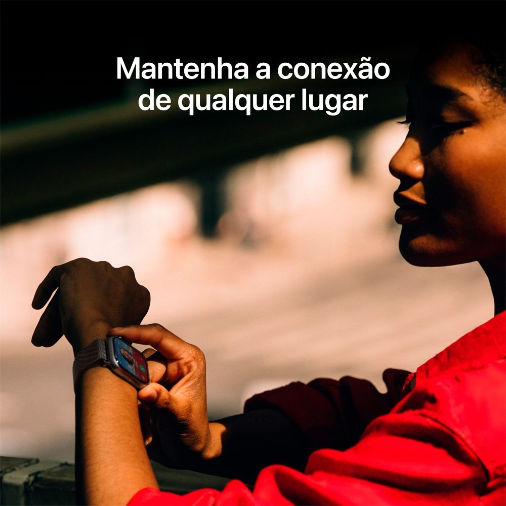 Apple Watch Series 11 GPS, Caixa Prateada de Alumínio de 46 mm, Pulseira esportiva roxo-névoa, Tamanho M/G - MEVA4AM/A