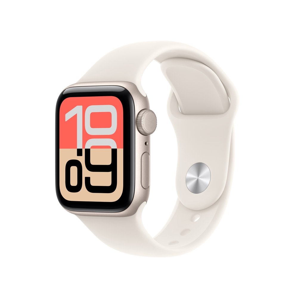 Apple Watch SE 3 GPS, Caixa Estelar de Alumínio de 40 mm, Pulseira Esportiva Estelar, Tamanho P/M - MEH34AM/A