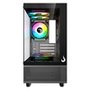 Gabinete Gamer Rise Mode Crystal Glass 02, Mid Tower, Lateral e Frontal em vidro, Preto - RM-CA-CY-02-FB