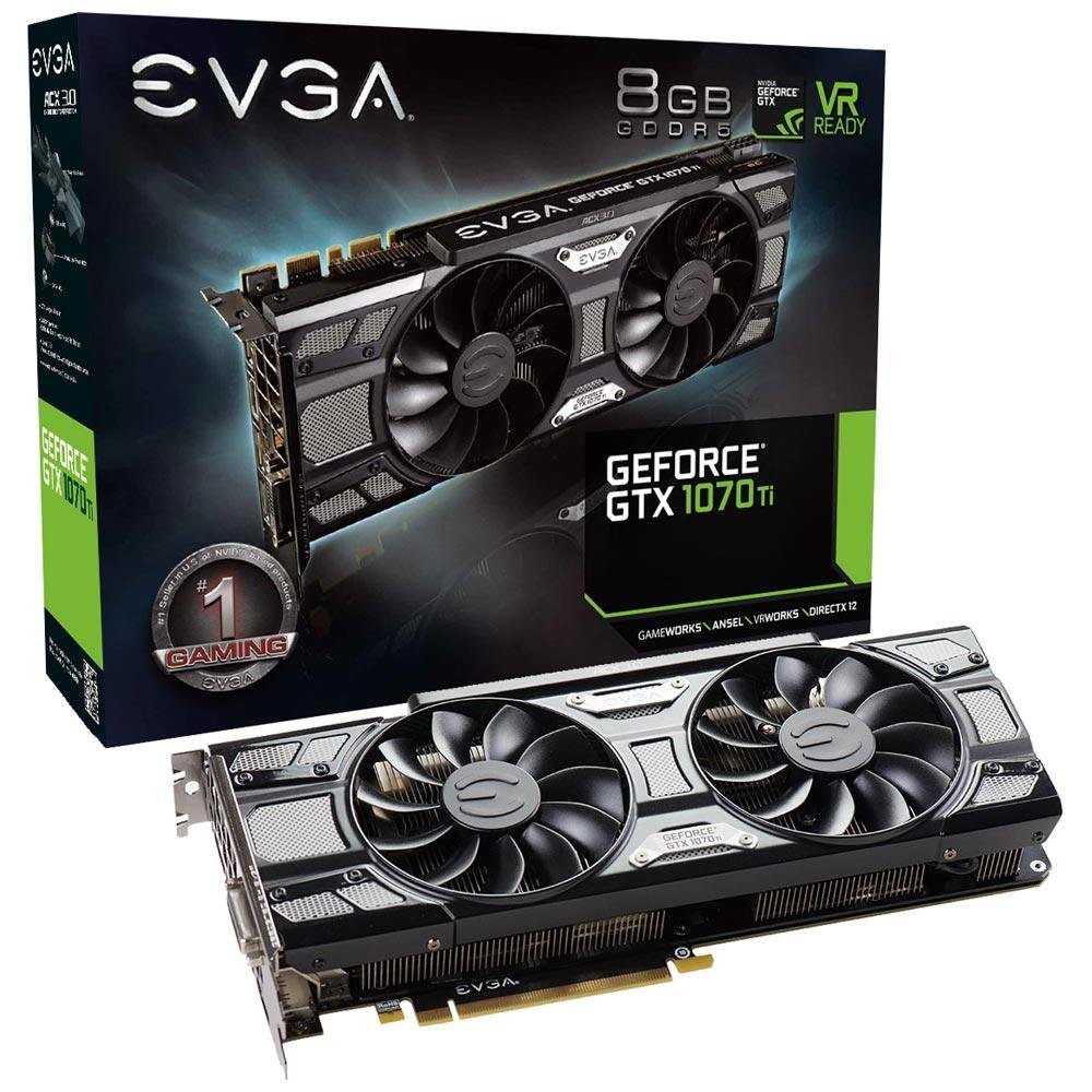 Placa de Vídeo EVGA NVIDIA GeForce GTX 1070 Ti SC Gaming 8GB, GDDR5 - 08G-P4-5671-KR Placa de Vídeo EVGA NVIDIA GeForce GTX 1070 Ti SC Gaming 8GB, GDDR5 - 08G-P4-5671-KR
