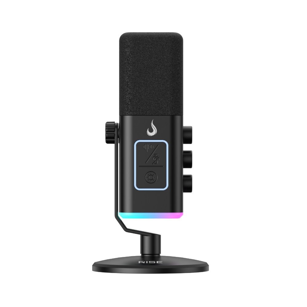 Microfone Gamer De Mesa Rise Mode Noisy Cube 01, RGB, USB, Preto - RM-MNC-01-B Microfone Gamer De Mesa Rise Mode Noisy Cube 01, RGB, USB, Preto - RM-MNC-01-B