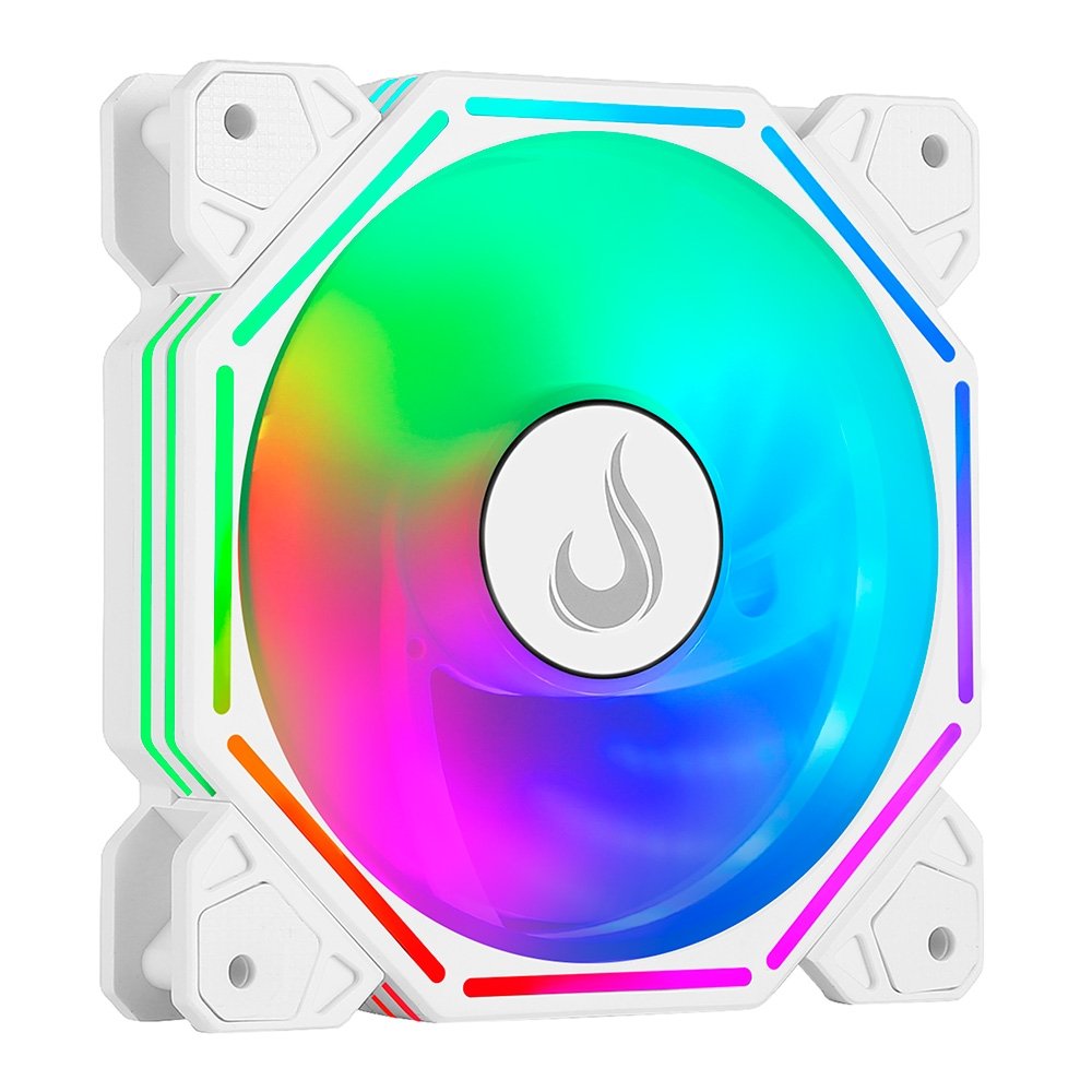 Ventoinha Rise Mode Hex Turbine PWM Reverse, 120mm, ARGB, Branco - RM-H-ARGB-TOR-W-RV