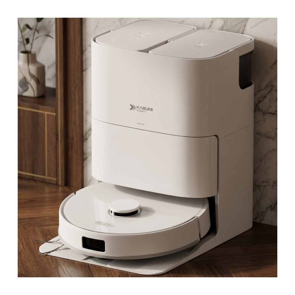 Robô Aspirador e passa pano KABUM! smart K4000, Base Autolimpante, MOP Duplo Extensível, IA, 20000Pa, 220V, Branco - KSAR400020BR Robô Aspirador e passa pano KABUM! smart K4000, Base Autolimpante, MOP Duplo Extensível, IA, 20000Pa, 220V, Branco - KSAR400020BR