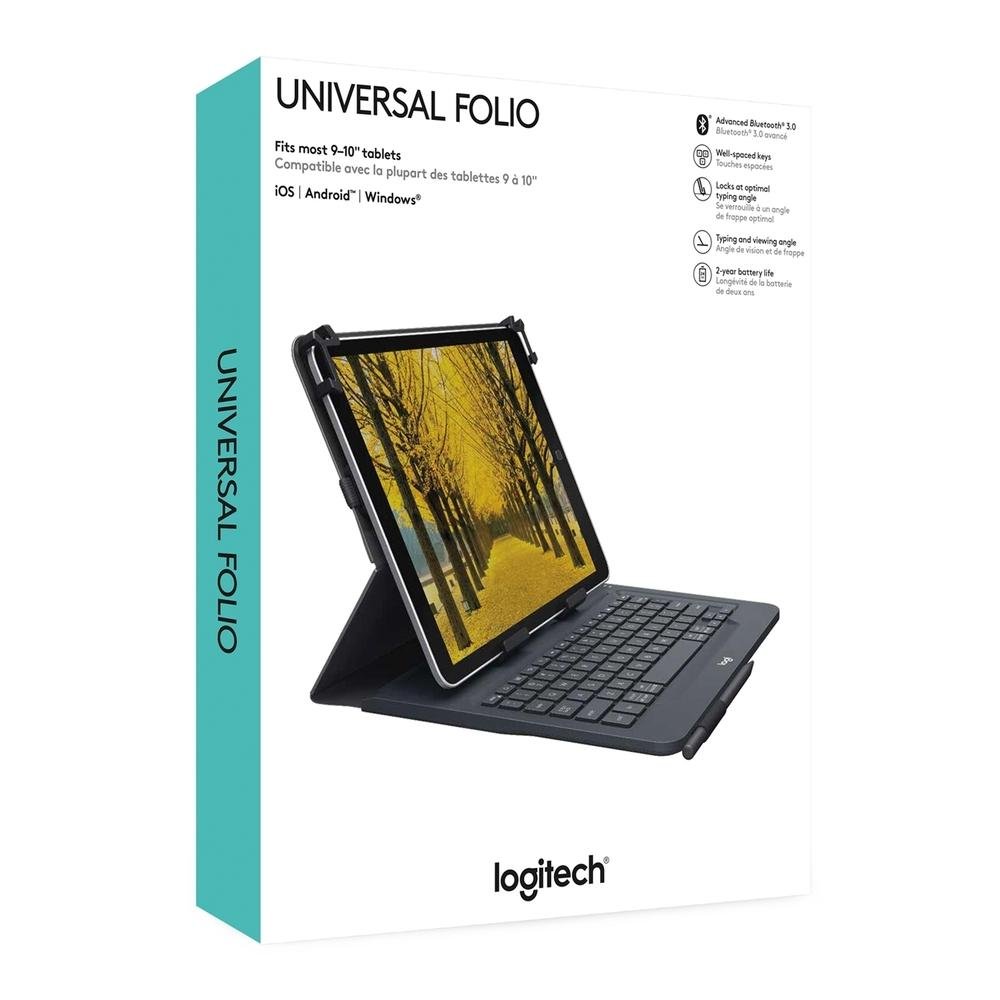Capa com teclado Logitech Universal Folio com Conexão Bluetooth
