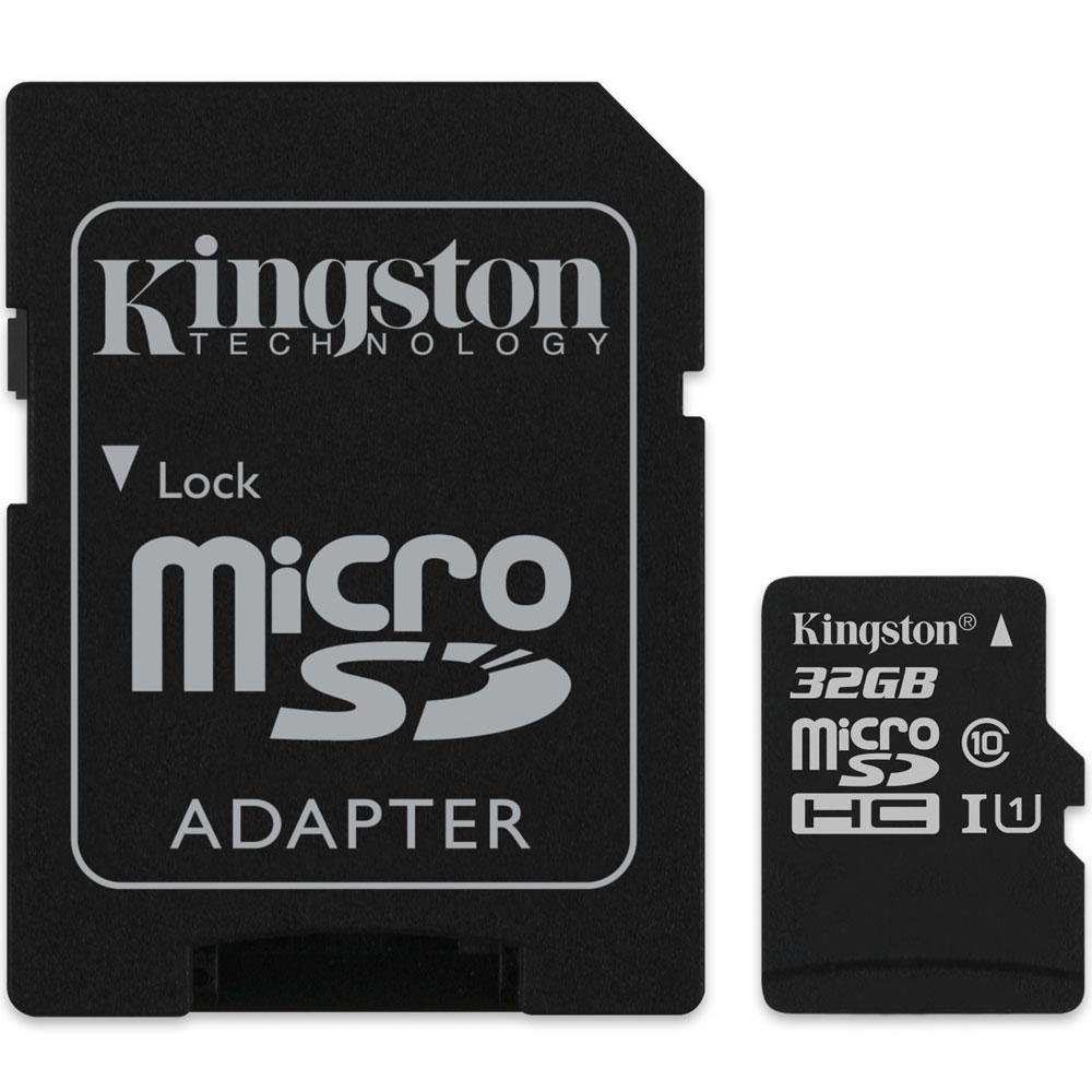 Cartão de Memória Kingston Canvas Select MicroSD 32GB Classe 10 com Adaptador - SDCS/32GB Cartão de Memória Kingston Canvas Select MicroSD 32GB Classe 10 com Adaptador - SDCS/32GB