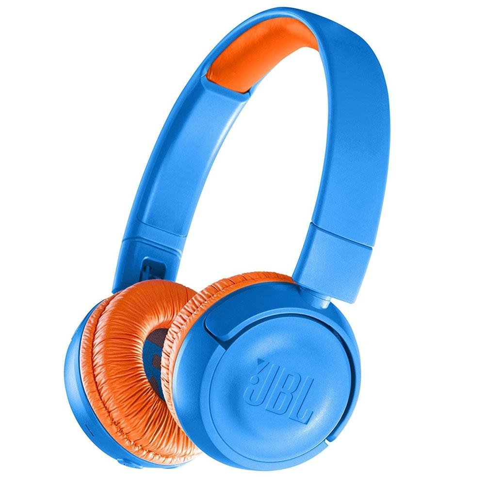 Fone de Ouvido Sem Fio JBL Jr 300BT, Bluetooth, Azul e Laranja - JBLJR300BTUNO Fone de Ouvido Sem Fio JBL Jr 300BT, Bluetooth, Azul e Laranja - JBLJR300BTUNO