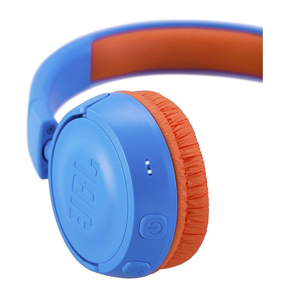 Fone de Ouvido Sem Fio JBL Jr 300BT, Bluetooth, Azul e Laranja - JBLJR300BTUNO Fone de Ouvido Sem Fio JBL Jr 300BT, Bluetooth, Azul e Laranja - JBLJR300BTUNO