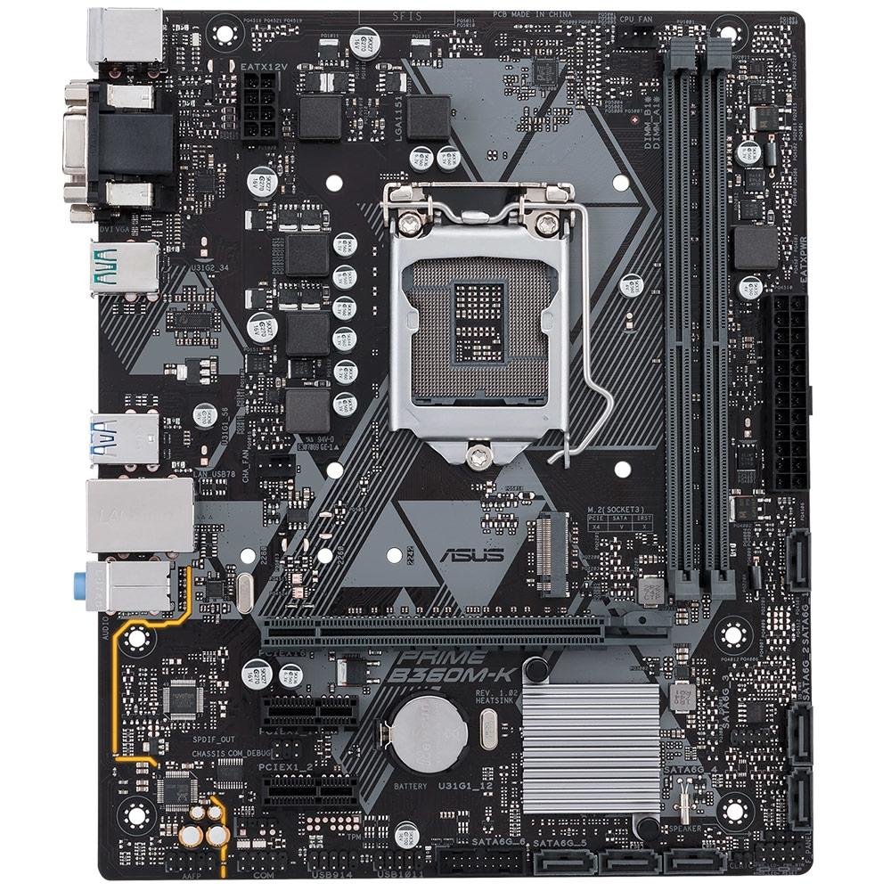 Placa-Mãe Asus Prime B360M-K, Intel LGA 1151, mATX, DDR4