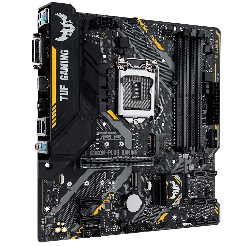 Placa-Mãe ASUS TUF B360M-Plus Gaming/BR, Intel LGA 1151, mATX, DDR4, Preto - TUF B360M-PLUS GAMING/BR