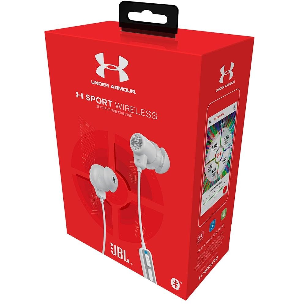 Fone de Ouvido JBL Under Armour Sport Wireless Bluetooth, A prova de Suor, Branco - UAJBLIEBTWHT