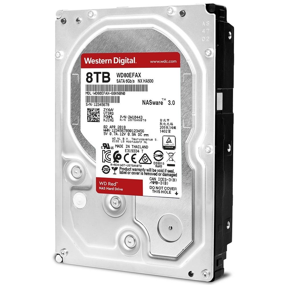 HD WD SATA 3.5´ RED NAS 8TB 5400RPM 256MB - WD80EFAX| KaBuM!