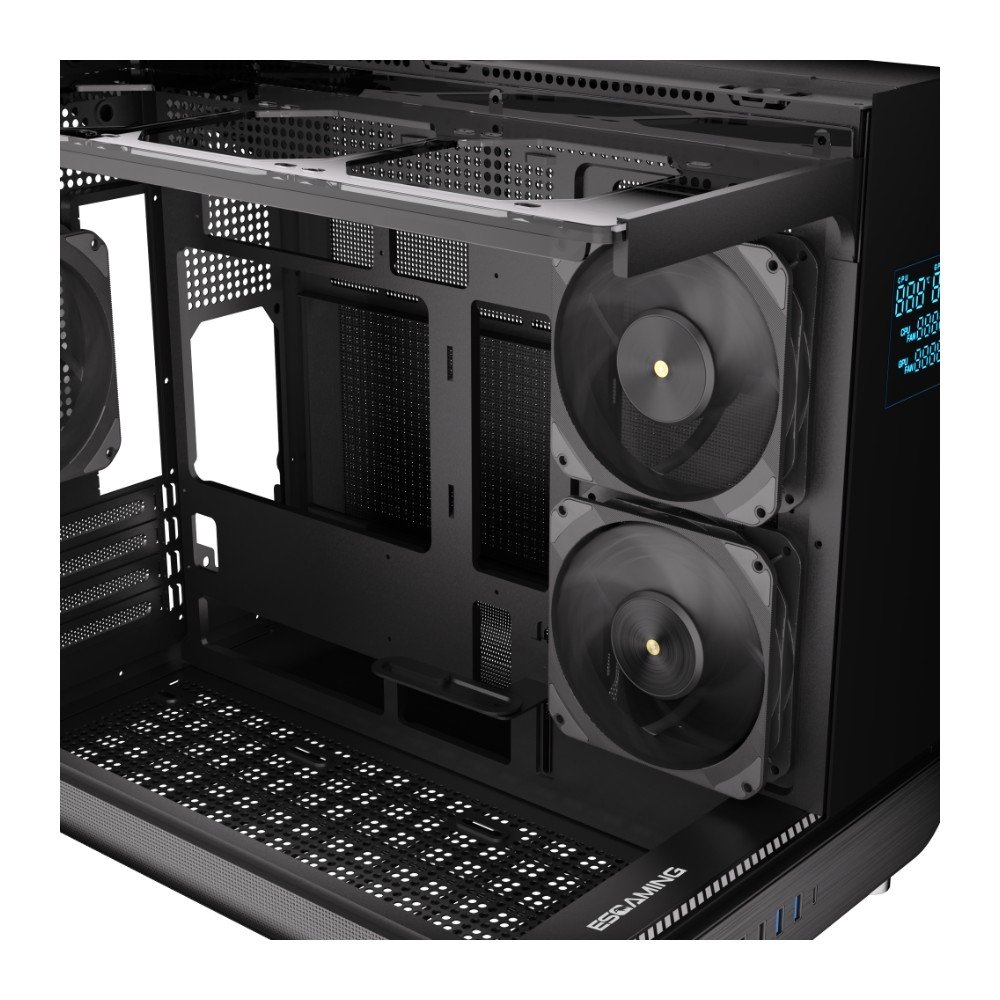 Gabinete Gamer Esgaming Aircredt 007, Mid Tower, M-ATX, Frontal e Lateral em Vidro Temperado, Sem Fans, Preto - Aircraft 007-BK Gabinete Gamer Esgaming Aircredt 007, Mid Tower, M-ATX, Frontal e Lateral em Vidro Temperado, Sem Fans, Preto - Aircraft 007-BK