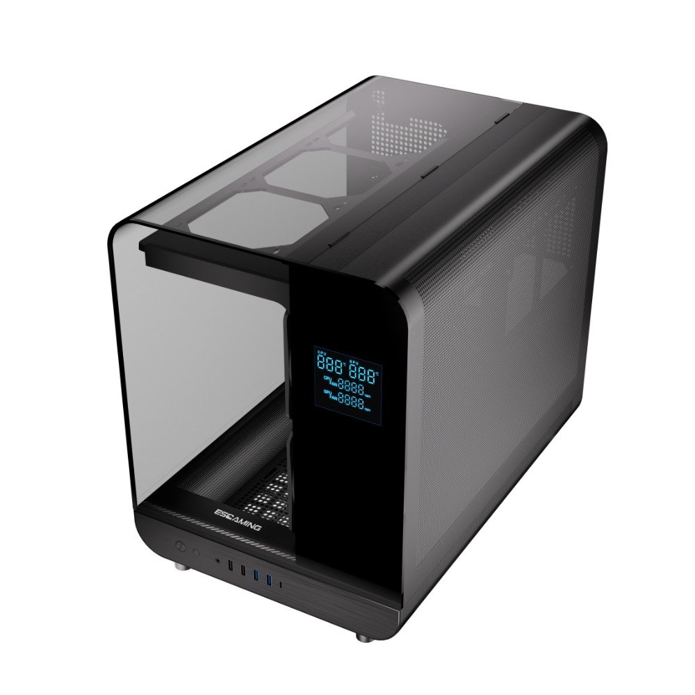 Gabinete Gamer Esgaming Aircredt 007, Mid Tower, M-ATX, Frontal e Lateral em Vidro Temperado, Sem Fans, Preto - Aircraft 007-BK Gabinete Gamer Esgaming Aircredt 007, Mid Tower, M-ATX, Frontal e Lateral em Vidro Temperado, Sem Fans, Preto - Aircraft 007-BK