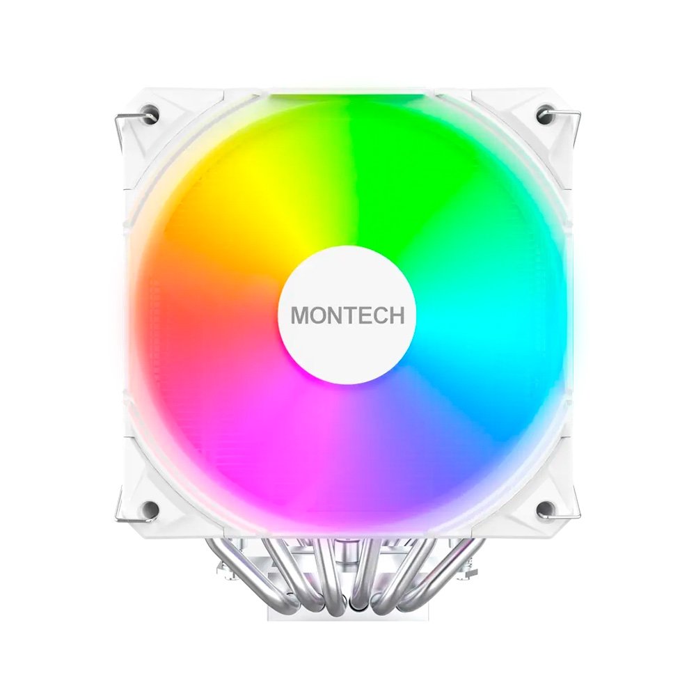 Air Cooler Montech NX600, ARGB, Dual Tower, 120mm, Intel e AMD, Branco - NX600ARGBW