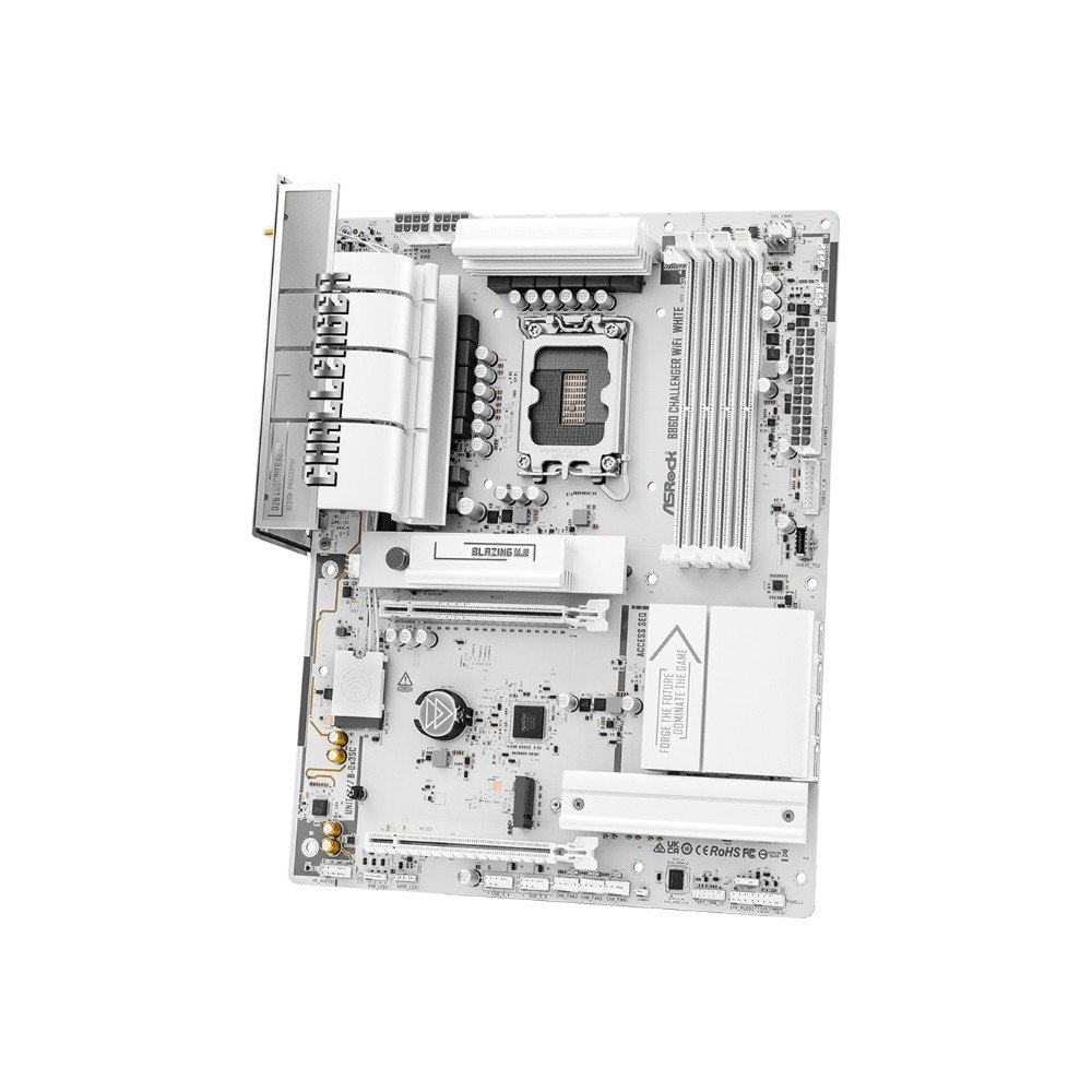 Placa-Mãe ASRock B860 Challenger WiFi White, Intel LGA 1851, ATX, DDR5 - 90-MXBUB0-A0UAYZ
