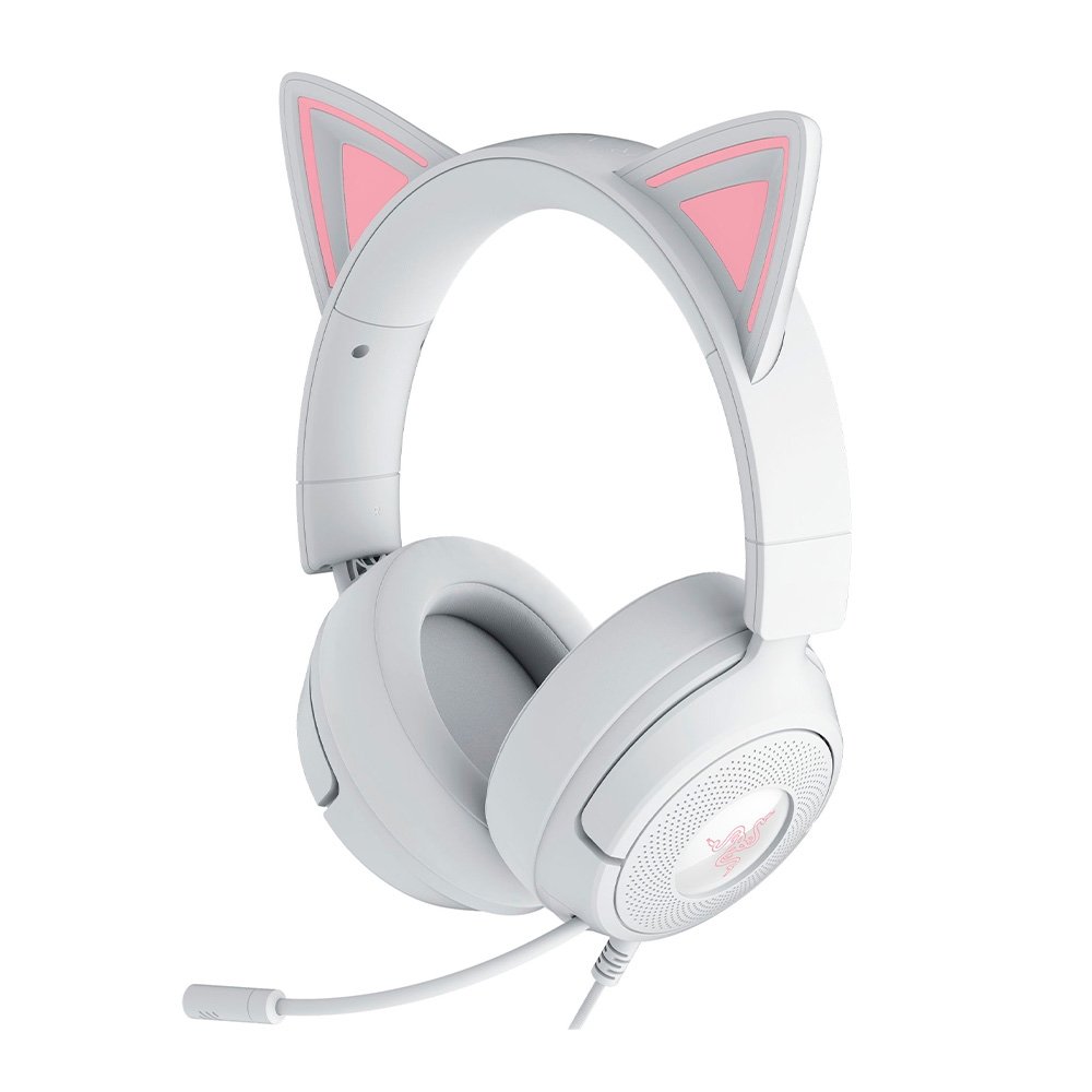 Headset Razer Kraken Kitty V3 X White RGB | KaBuM!