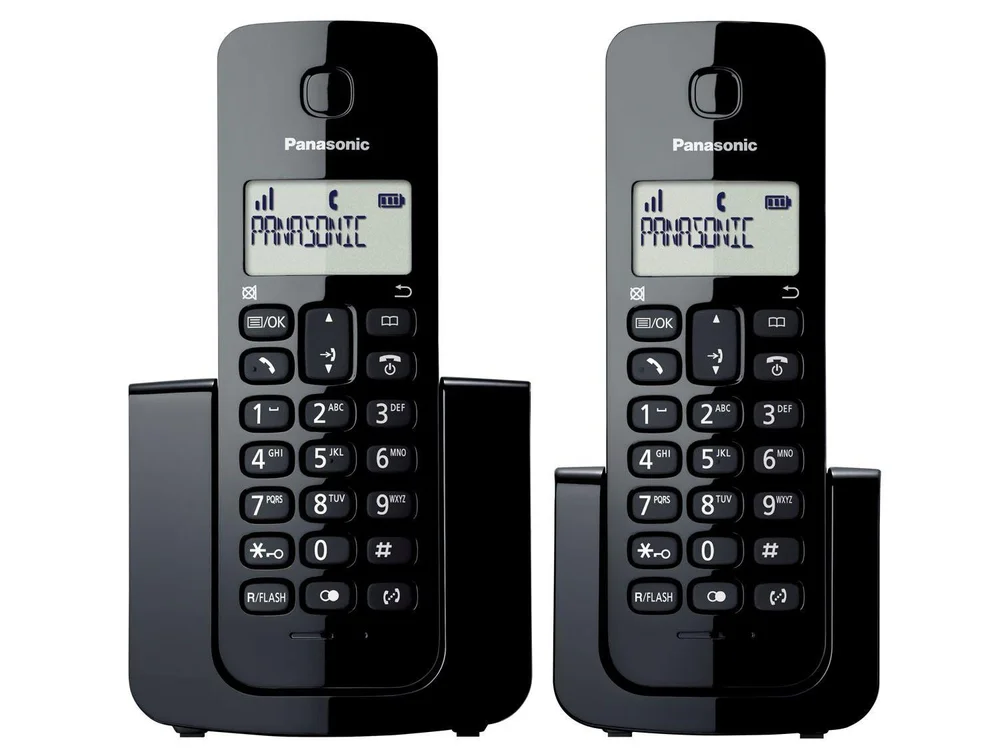 Telefone Sem Fio Panasonic, Com Identificador de Chamadas + 1 Ramal DECT 6.0 Preto - KX-TGB112LBB Telefone Sem Fio Panasonic, Com Identificador de Chamadas + 1 Ramal DECT 6.0 Preto - KX-TGB112LBB