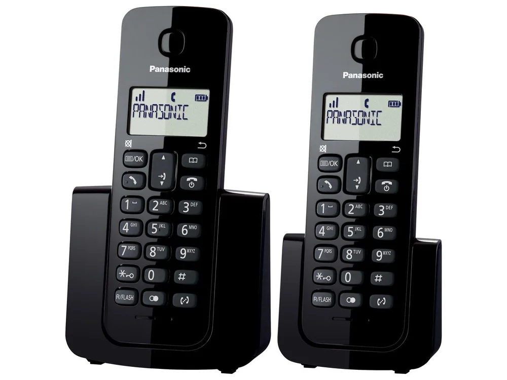 Telefone Sem Fio Panasonic, Com Identificador de Chamadas + 1 Ramal DECT 6.0 Preto - KX-TGB112LBB Telefone Sem Fio Panasonic, Com Identificador de Chamadas + 1 Ramal DECT 6.0 Preto - KX-TGB112LBB