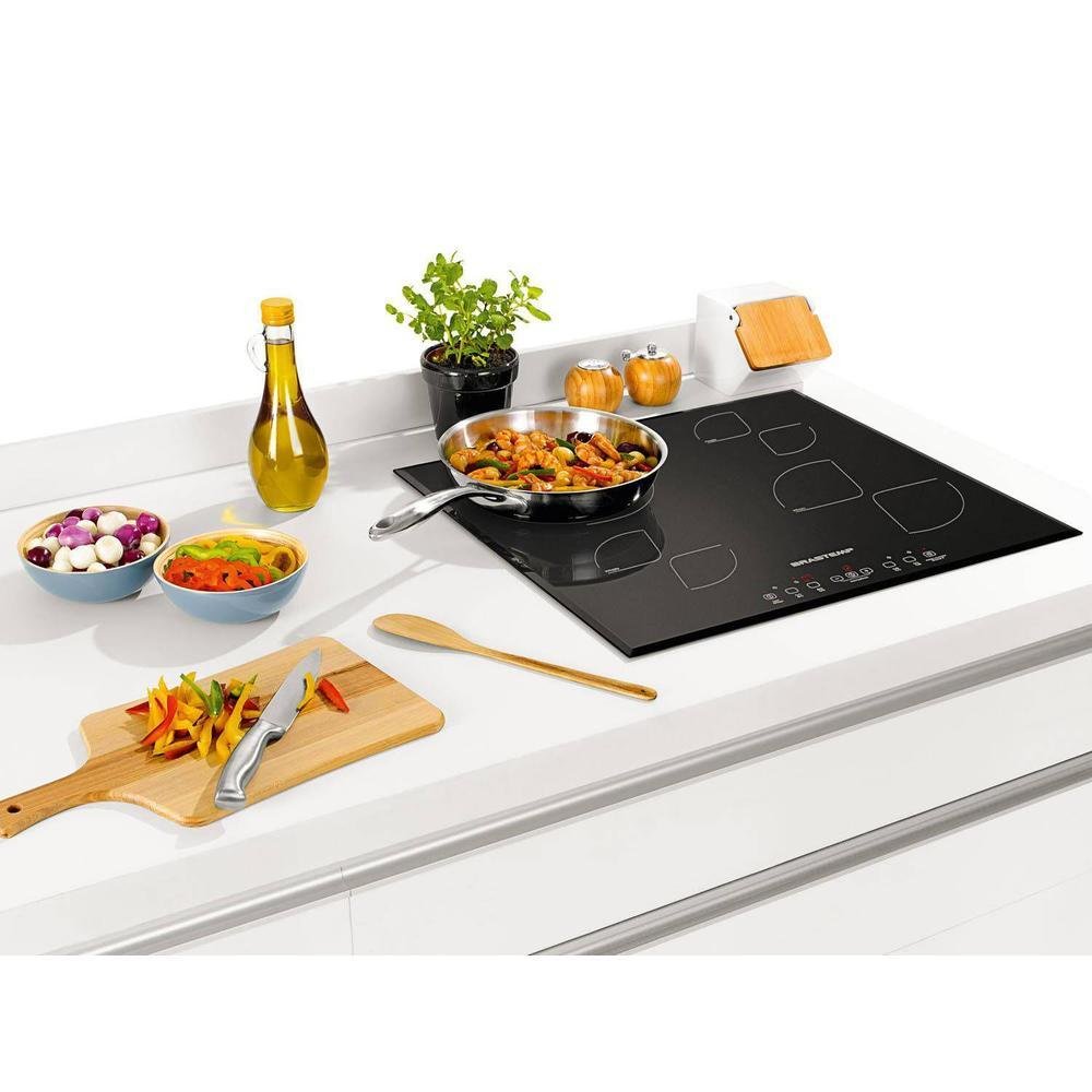 Cooktop Elétrico Brastemp, De Indução, 4 Queimadores Vitrocerâmico, 220v - Bdj62aebna Cooktop Elétrico Brastemp, De Indução, 4 Queimadores Vitrocerâmico, 220v - Bdj62aebna