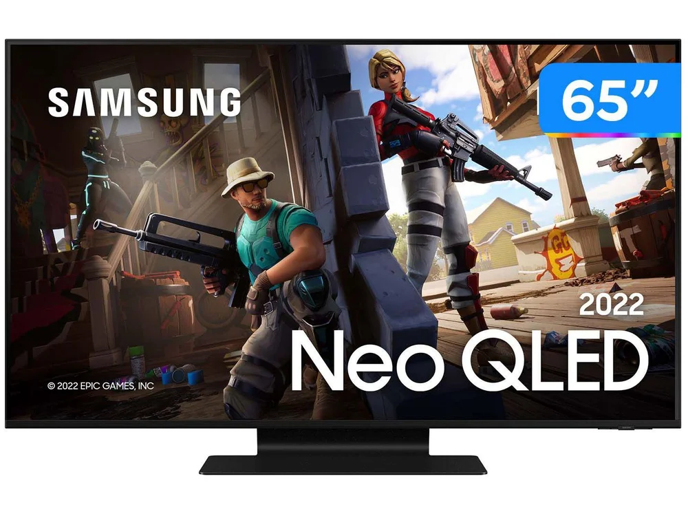 Smart TV NEO QLED Samsung 65 Polegadas 4K, 2022, Mini LED, Painel 120Hz, Processador Com IA - 65QN90B Smart TV NEO QLED Samsung 65 Polegadas 4K, 2022, Mini LED, Painel 120Hz, Processador Com IA - 65QN90B