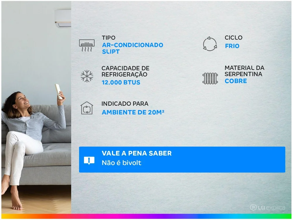 Ar Condicionado Split Hi Wall Britânia, 12000 Btu/h, Frio,220 Volts - BAC12000TFM12 Ar Condicionado Split Hi Wall Britânia, 12000 Btu/h, Frio,220 Volts - BAC12000TFM12