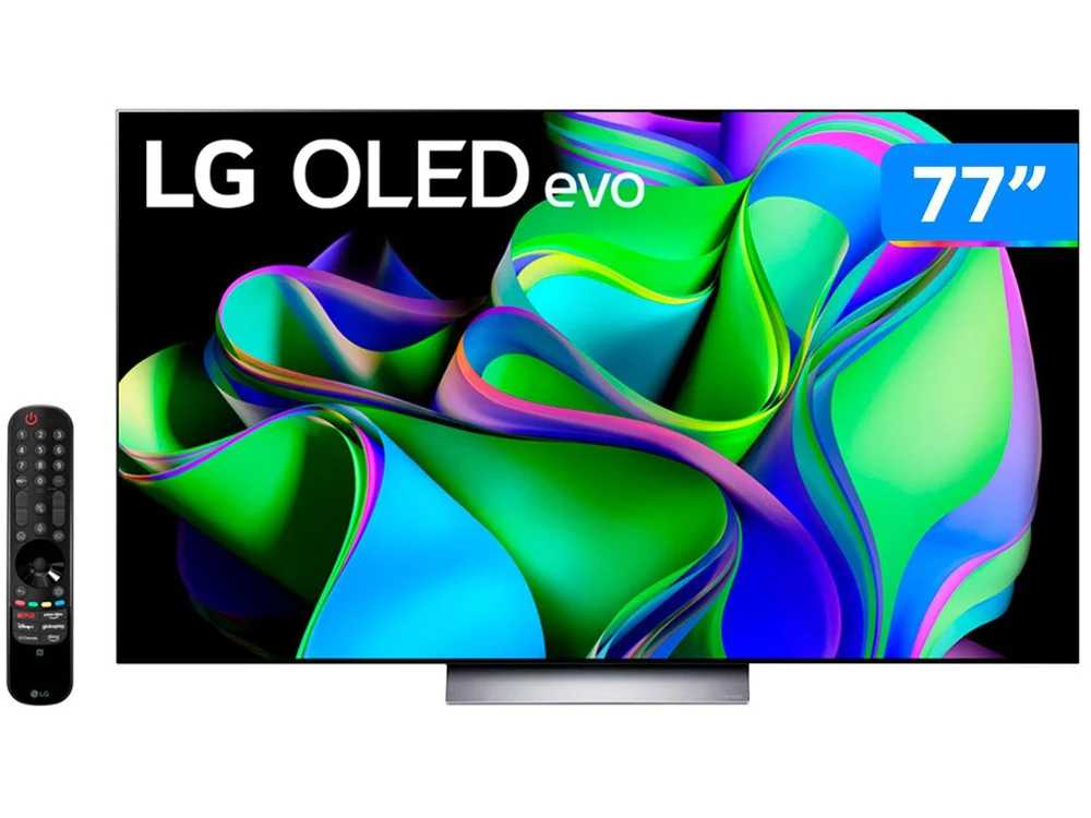 Smart Tv 77 Polegadas, OLED Evo 4K, 120Hz, Bluetooth, 4 HDMI, G-Sync, Freesync, Thinq Ai, Alexa, Google - Oled77c3psa Smart Tv 77 Polegadas, OLED Evo 4K, 120Hz, Bluetooth, 4 HDMI, G-Sync, Freesync, Thinq Ai, Alexa, Google - Oled77c3psa
