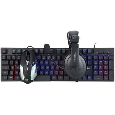 Kit Gamer RGB Teclado Mouse Headset Bright 543