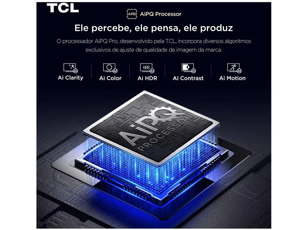 Smart TV 55" TCL 4K UHD QLED 55P7K Google TV AiPQ Google Assistente 3 HDMI 1 USB Smart TV 55" TCL 4K UHD QLED 55P7K Google TV AiPQ Google Assistente 3 HDMI 1 USB