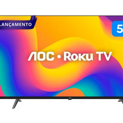 Smart TV 50" AOC 4K DLED 50U7045/78G Roku TV Quad Core 3 HDMI