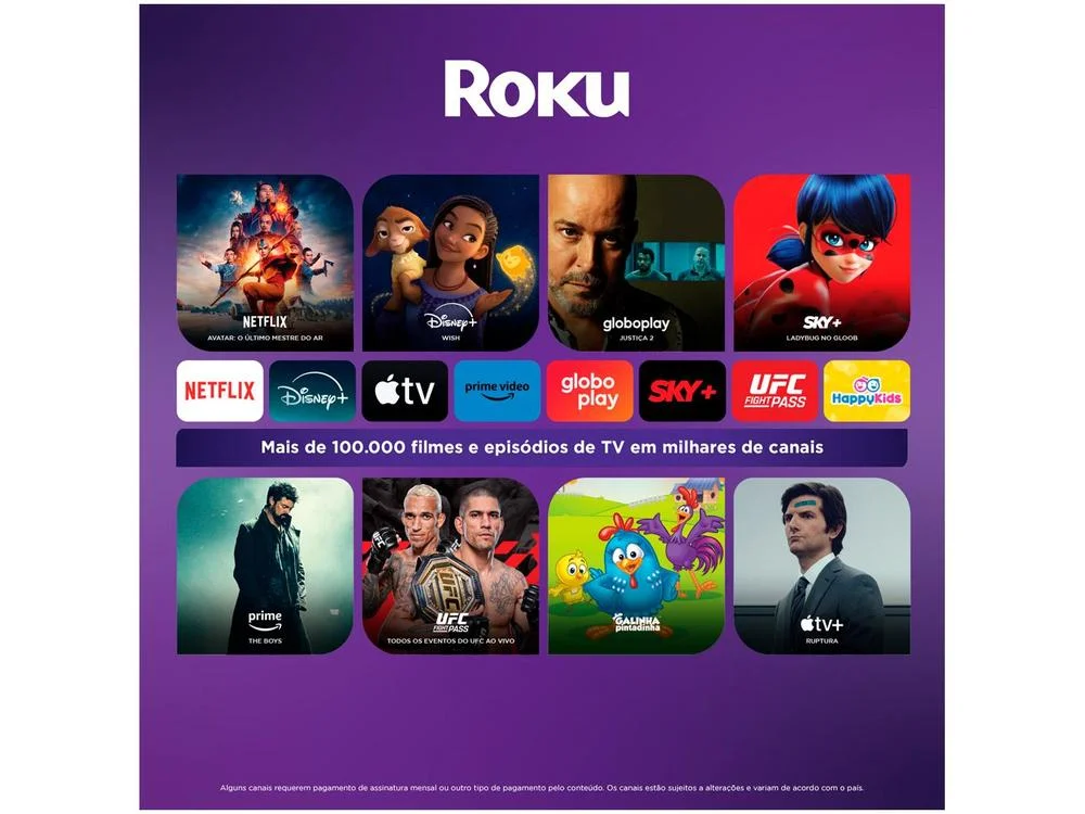 Smart TV 50"" AOC 4K DLED 50U7045/78G Roku TV Quad Core 3 HDMI - view 10