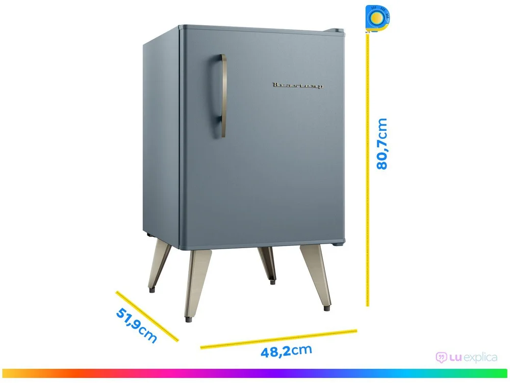 Frigobar Brastemp 76L Azul Retrô BRA08HW Frigobar Brastemp 76L Azul Retrô BRA08HW