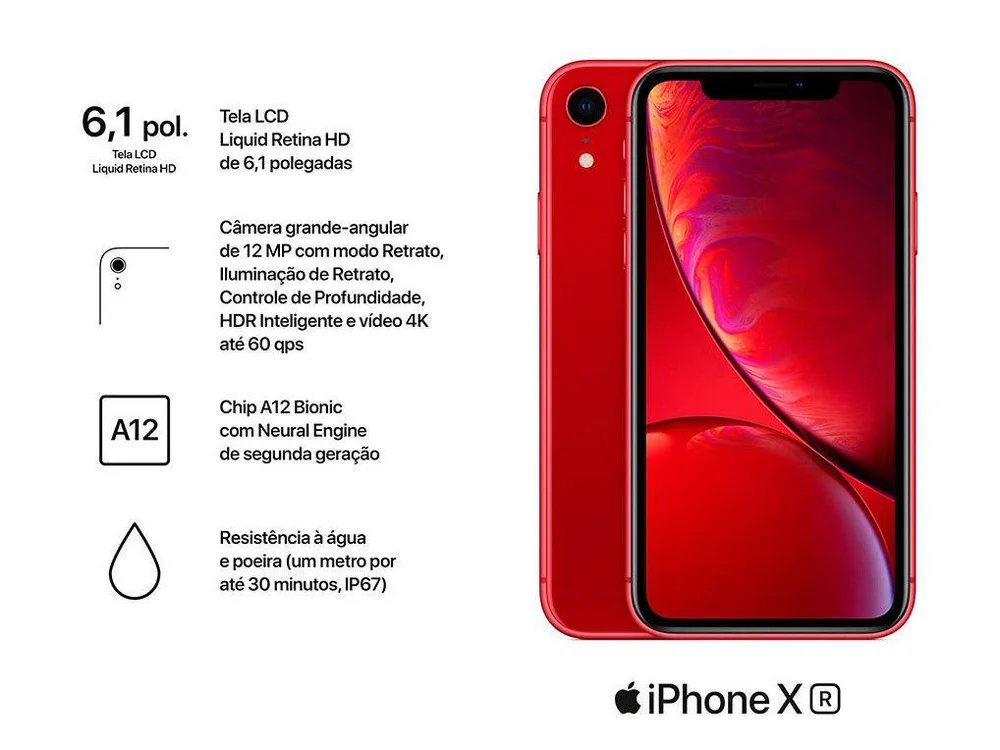 iPhone XR Apple 256GB (PRODUCT)RED 6,1” 12MP