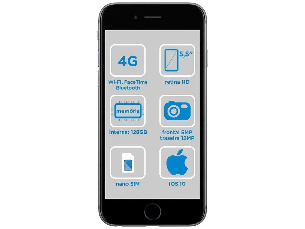 iPhone 6s Plus Apple 128GB Cinza Espacial 4G