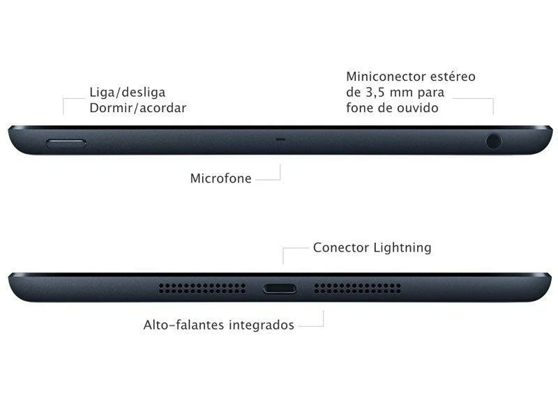iPad Mini Apple 16GB Preto Tela Tela 7,9” Wi-Fi